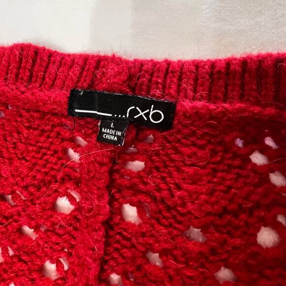 Woman’s Red Sweater Cardigan by R&B - Picture 4 of 6